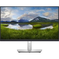 Dell P Series 24 Monitor P2422H, slim bezel, silver stand, displaying scenic landscape.