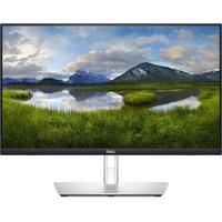 Dell P2424HT 23.8" Full HD LCD touchscreen monitor, black bezel, silver stand, displaying a landscape scene.