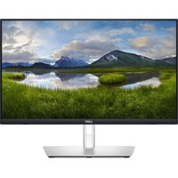Dell P2424HT monitor, 23.8-inch, slim black bezel, silver stand, displaying a scenic landscape.