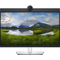 Dell P2424HEB 23.8" LCD monitor, Full HD 1920x1080, slim black bezel, built-in webcam, silver stand.