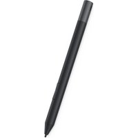 Black Dell PN579X stylus pen, sleek design, pointed tip, matte finish, and lightweight at 19.5 g.