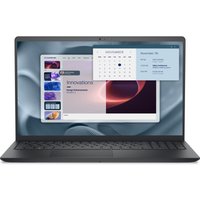 Black Dell Pro 15 laptop with Intel Core i5, slim design, open screen displaying calendar and app interface.