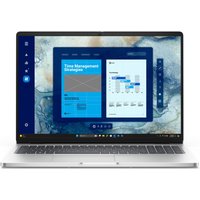 Silver Dell Pro 16 laptop with a 16" Full HD+ display, slim bezels, and a sleek keyboard design.