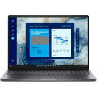 Black Dell Pro 16 laptop with thin bezels, displaying a blue-themed productivity app on a 16-inch screen.
