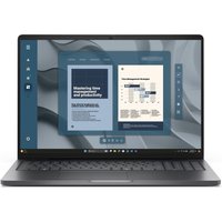 Dell Pro 16 laptop with AMD Ryzen 5, 16-inch display, slim bezels, black keyboard, and sleek silver finish.