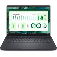Black Dell Pro Max 14 laptop with Intel Core Ultra 7, numeric keypad, and green data charts on screen.