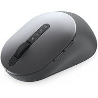 Sleek gray Dell Pro Plus wireless mouse with scroll wheel, side buttons, and smooth ergonomic design.