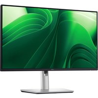 Black Dell Pro Plus P2425DE 24" monitor with slim bezels, Quad HD 2560x1440 resolution, on a silver stand.