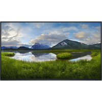 Black Dell 27" Full HD LCD monitor with thin bezels displaying a vibrant landscape scene.
