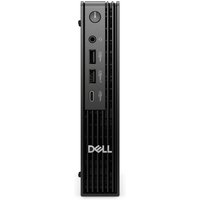 Black Dell Pro QBM1250 Mini PC with vertical vents, USB ports, power button, and Dell logo on the front.