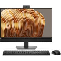 Black Dell all-in-one PC with 24" screen, slim bezels, keyboard, and mouse, featuring Windows 11 Pro.
