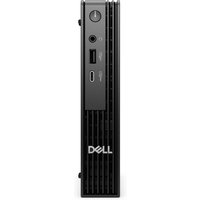 Black Dell Pro QCM1250 Mini PC with vertical vents, front USB ports, and power button on sleek, compact design.