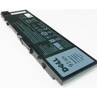 Black Dell RDYCT laptop battery with label, rectangular shape, and multiple connectors.