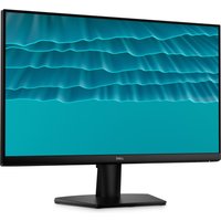 Dell SE2426H monitor, 23.8" screen, thin bezels, black stand, displaying blue wave pattern.