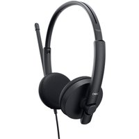 Black Dell stereo headset WH1022 with adjustable headband and boom microphone.