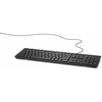 Black Dell wired keyboard KB216, Norwegian QWERTY layout, slim design with numeric keypad and multimedia keys.