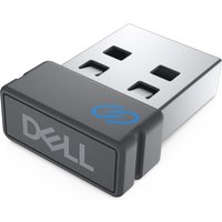 Black and silver Dell WR221 USB receiver with logo on the end and compact rectangular design.