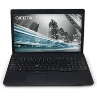 Dicota D30113 display privacy filter on laptop screen, black frame, cityscape background, fits standard laptop display.