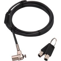 Black and silver Dicota D31831 cable lock, 2m length, with T-bar lock mechanism and two keys.