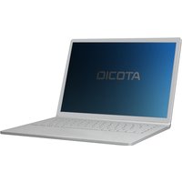 Frameless Dicota privacy filter for 16" laptop, sleek design, blue tint, fits seamlessly over screen.