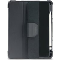 Black Dicota tablet case for 10.9" device, folio style with pen holder and sleek protective cover.