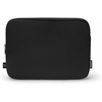 Black Dicota 12.5" laptop sleeve case with smooth texture and zip closure, made from recycled materials.