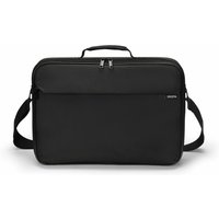 Black Dicota D32088-RPET laptop sleeve, 16-inch, with handle, shoulder strap, and zippered closure.