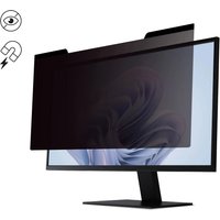 Privacy filter for 34" monitor, black, magnetic attachment, reduces screen visibility from side angles.