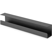 Black Digitus Cable Management Channel with open top and mounting holes, rectangular shape for organizing cables.