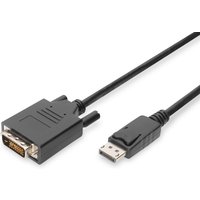 Black Digitus DisplayPort adapter cable with DisplayPort and DVI connectors, featuring a sleek, durable design.