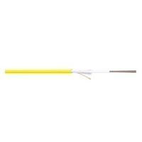 Singlemode OS2 FO cable by Digitus, featuring a yellow outer jacket with a white section, designed for high-speed data transmission, sold per metre.