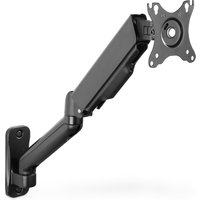"Black Digitus monitor wall mount with gas spring, swivel arm, and VESA-compatible plate"