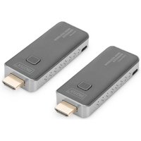 Gray Digitus Wireless HDMI extender set, two rectangular units with HDMI connectors and side ventilation holes.