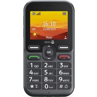 Graphite Doro Leva L10 senior phone with 2.4" screen, large buttons, and red, green call buttons.