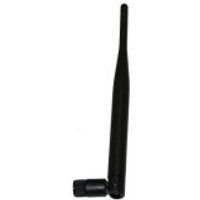 Black DrayTek ANT-1005 omni-directional network antenna with 5 dBi gain and right-angle connector.