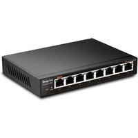 Black DrayTek G1080 Managed Gigabit Ethernet switch with eight ports and vented sides.