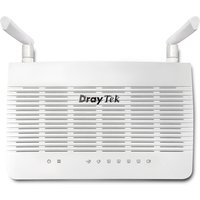 White DrayTek Vigor 2136ax AX3000 router with dual antennas, vented front panel, and LED indicators.