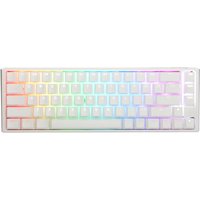 Ducky One3 Pure White SF keyboard, compact layout, RGB backlit keys, white casing, USB connection, UK English layout.