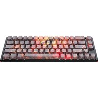 Ducky One3 SF Doom Limited Edition keyboard, black with red and orange accents, RGB backlighting, compact design.