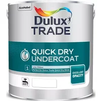 White 2.5L Dulux Trade Quick Dry Undercoat can with green label and colorful logo.