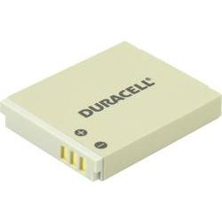 Duracell DR9720 NB-6L camera battery in a light beige casing, featuring the Duracell logo, three metal contact points, and labeled with specifications 3.7V and 700mAh.