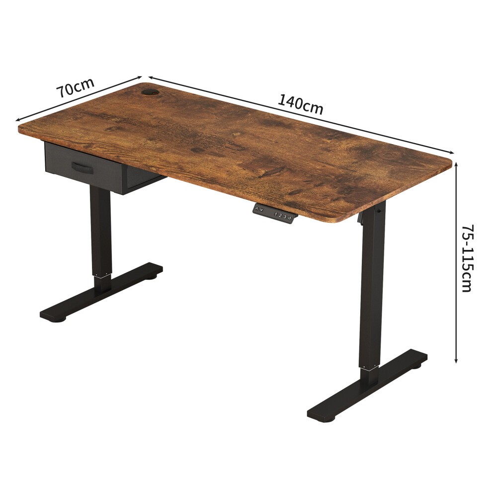 Easton Brown Height Adjustable Standing Electric Computer Desk 140cm - image 2