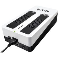 Eaton 3S700I UPS, white and black, 0.7 kVA, 8 AC outlets, compact rectangular design with LED indicators.