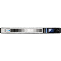 Eaton 5P850IRG2BS UPS, black and silver with LCD screen, vented front, 4 AC outlets, line-interactive design.