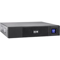 Black Eaton UPS with LCD display, 1.5 kVA capacity, 9 AC outlets, and sleek rectangular design.