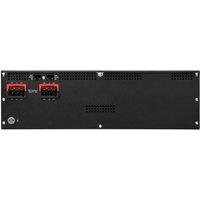 Black Eaton UPS with dual red connectors, ventilation slots, and rack-mount design.
