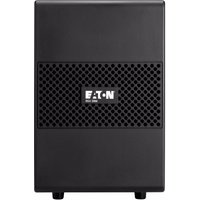 Black Eaton 9SXEBM48T UPS battery cabinet tower with vented front panel and Eaton logo.