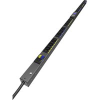 Black Eaton PDU with 42 AC outlets, 39U size, elongated rectangular design, and visible power cable.
