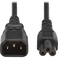 Black 2 m power cable with IEC C14 plug and IEC C5 connector, by Eaton.