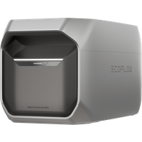EcoFlow DELTA 3 Series Smart Extra Battery, sleek gray casing, angular design, EcoFlow logo on side.